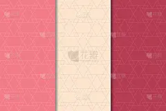 樱桃红几何图案。无缝模式集