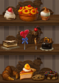 Bakery prop concepts, Servando Lupini : prop studies for new environment project I've been wanting to do for a while. just a quick concept of some of the possible props and material studies for them. will eventually model the environment once the full con