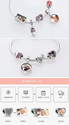 TINYSAND s925银定制照片纪念物转运珠银串珠送情侣闺蜜生日礼物-tmall.com天猫