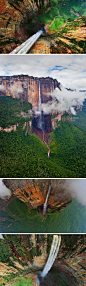 委内瑞拉境内的世界最高的瀑布“Angel Falls”。由于高度过高，以致于瀑布的水很难真正落到谷底，而是被风吹散在半空中。by:Dima Moiseenko.（组照）