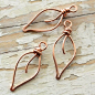 Copper Wire Jewelry | ... copper wire small handmade wirework by mycorabella leaves solid copper