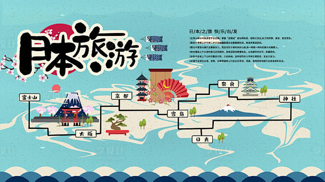 手绘日本旅行地图-源文件