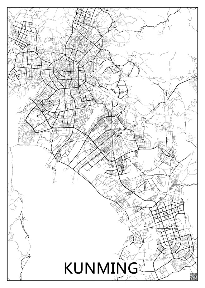 昆明50X70
线条装饰画地图北欧风格简...