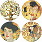 Buttonsmith Gustav Klimt Art 1.25" Magnet Set Featuring The Kiss and Tree of Life (The Kiss 1.25") - Made in the USA