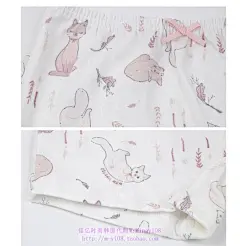 organic mom韩国代购2022秋女童猫咪卡通舒适贴身平角内裤60-85-淘宝网