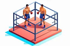 扁平风体育场立体运动员插画