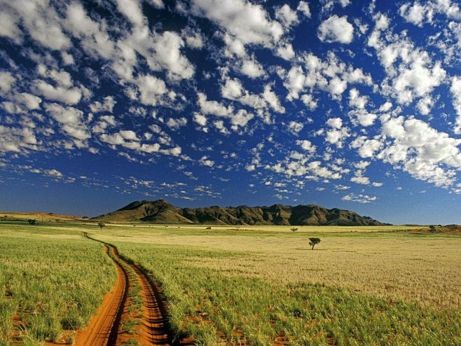 云山水自然草领域纳米比亚非洲skysca...