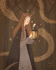 俄罗斯插画师August Ro作品，温暖人心的画风。

#手帐素材插画手绘##艺术秀# ​​​​