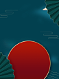 时尚清新高端创意简约风国潮风背景