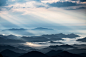 General 2048x1365 photography mountains sun rays clouds hills mist far view landscape nature _山、海、湖、天空_T2021319