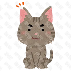 耳朵上有缺角表示已经绝育的小猫猫咪手绘卡通插画2手绘png儿童插画免扣素材1