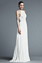 Several designers were inspired by active wear, including J. Mendel who showed this slim-fitting, halter neckline gown.