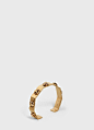 Clous Celine octogonal thin bangle in brass with vintage gold finish | CELINE