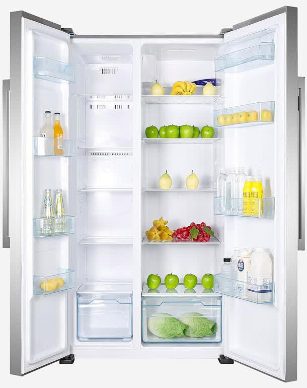 打开的冰箱png免抠素材_新图网 https://ixintu.com 对开门 家电 家具 食物 水果 储存 产品实物