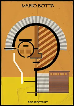 #灵感的诞生#  来自设计师 Federico Babina 的抽象几何人物海报设计！ ​​​​