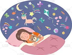 儿童,女孩,羊毛帽,可爱的,就寝时间,软垫,床,睡觉,做梦,爱