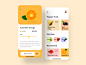 Fruit app nutrition app interface design fruit app calories dark app user interface dashboard dashboard app ecommerce ui  ux colorful app typography designer app concept app  design