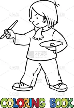有趣的艺术家或画家。彩色书