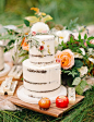乡村风婚礼蛋糕。来自：婚礼时光——关注婚礼的一切，分享最美好的时光。#婚礼蛋糕##裸蛋糕#