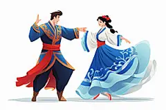 藏族人物少数民族手绘插画