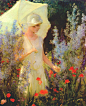 【油画】美国Charles Courtney Curran《伊人如花》