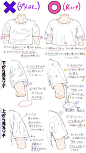 #绘画教程# 衬衣T恤衣褶绘画参考
画师 吉村拓也 ​​​​