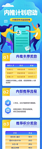 蓝色简约企业内推招聘计划h5活动长图