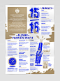# 平面设计# <a class="text-meta meta-tag" href="/search/?q= 海报"># 海报#</a> 法国设计师Pierre Jeanneau毕业于法国培宁根高等图像学院，这是他给巴黎美丽城剧院（THÉÂTRE DE BELLEVILLE）2012-2013季度设计的海报，纸张大小A3，颜色蓝色和金色。因为美丽城的中国人很多，所以海报中也出现了中文。