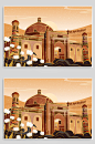 新疆喀什香妃陵地标建筑插画-众图网