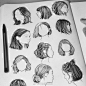 一组发型，眼睛和手的绘画素材~  作者：Tomasz Mro （转 ） ​ ​​​​