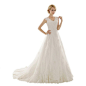 Snowskite Womens A-line V Neck Vintage Lace Wedding Dress 26 White