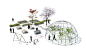 Urban farming combined with play grounds and recreational areas