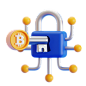 Bitcoin Encryption Key 3D Icon