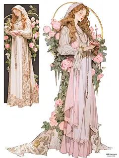天使玫瑰园 | 角色设计 | 服设插画
