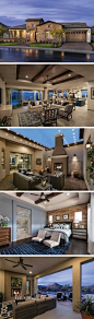 The Fruition is a luxurious 3 bedroom, 3.5 bath southwestern style home located in the gated community of The Fairways at Blackstone in Peoria, AZ. Built for entertaining, guests will be wowed by the huge, gourmet kitchen and TWO outdoor living areas. Sto