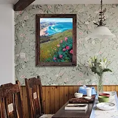 面朝大海春暖花开 纯手绘油画 原创现代风景装饰画餐厅卧室墙画