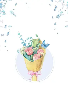 森系小清新极简风花艺插花课海报