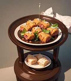 数字艺术美食插画美食摄影小笼包海报素材