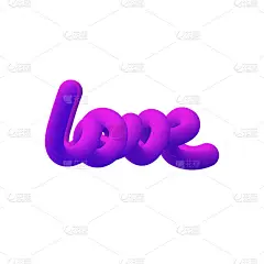 长篇题词爱。3d字白底。孤立。