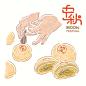 传统中秋广式月饼蛋黄饼月饼制作工艺手绘矢量AI设计素材  (7)