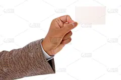 手持空白纸名片