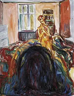 爱德华·蒙克 作品全集 : 　　本文分六部分： 　　1、作品与解读； 　　2、作品与照片； 　　3、自画像； 　　4、版画； 　　5、素描手稿； 　　6、各种版本《呐喊》。 　　▣ 　　作品与解读 　　 爱德华·蒙克 《呐喊》 　　在画面最前面是骷
