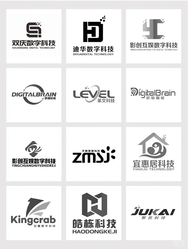 数字科技公司logo设计-花瓣网