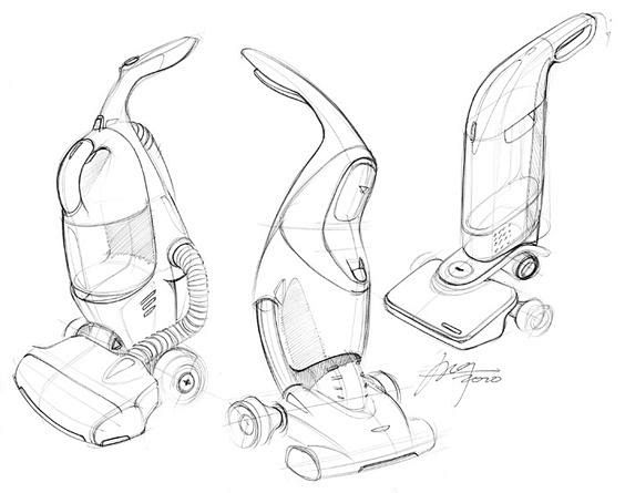 手持吸尘器手绘