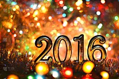 2016年(新年、圣诞节)的数据在明亮的灯光下