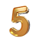 psd_golden_style_3d_number_5