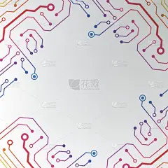 电路板图案。抽象技术高科技电路板纹理
