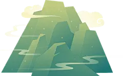 古代人物渐变群像插画-山