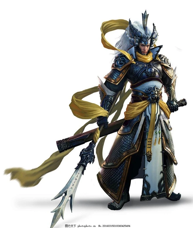 二郎神 二郎显圣真君 杨戬 神话人物 斗战神 插画集神仙 武将-花瓣网