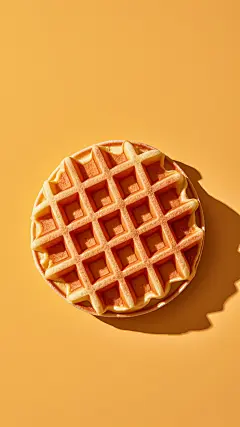 华夫饼，新鲜，美味，纯色背景，有食欲，动感，活力，静物摄影，局部特写，微距，海报，冲击力 (2)